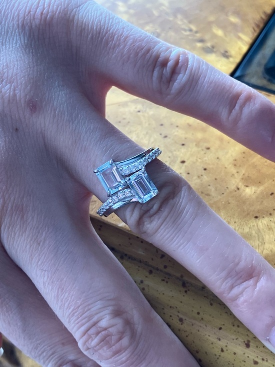 Natural Aquamarine Sterling Silver Ring Size 8 - Picture 3 of 10